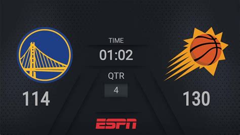 Warriors Suns Nba On Espn Live Scoreboard Youtube