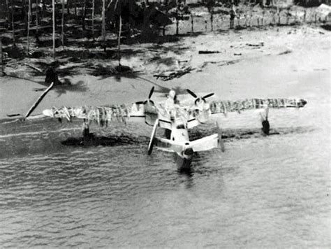 Pacific Wrecks Aerial View Of Pbm Mariner Aground Ashore At