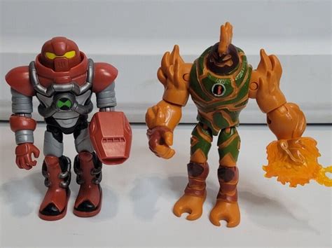 Set Of Playmates Ben Omni Kix Armor Heatblast Hot Shot Flames Action