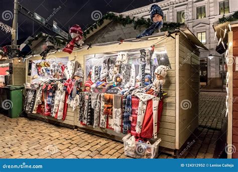 Christmas Market Stalls in Helsinki, Finland Editorial Photography ...