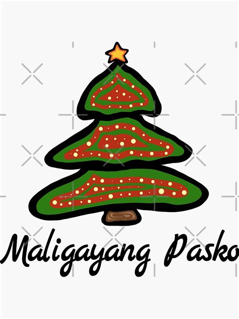 Maligayang Pasko Filipino Christmas Tree Filipinos Greeting Sticker