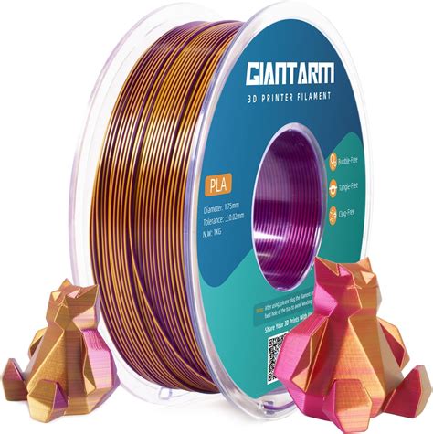 Amazon GIANTARM Tri Colors Silk Pla Filament 3D Printer Filament