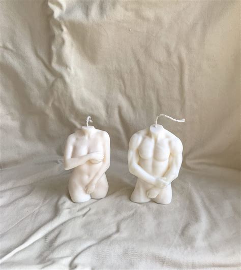 Set Of Female And Male Body Candles Couple Candles Torso Etsy