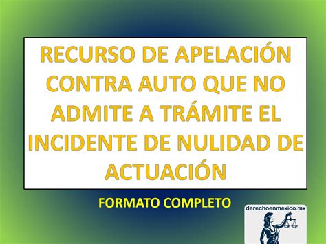 Recurso De Apelaci N Contra Auto Que No Admite A Tr Mite El Incidente