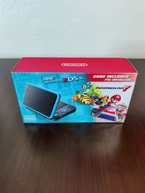 New Nintendo Ds Xl Black Turquoise With Mario Kart Pre Installed