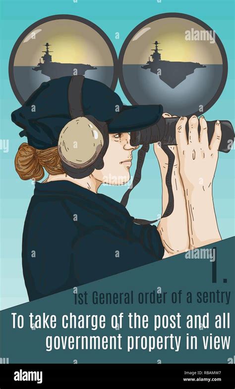 Graphic Representation Of The 1st General Orders Of A Sentry Stock