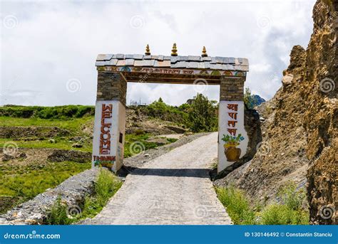 Traditional Architecture And Entrance Gate To Manang Village Annapurna