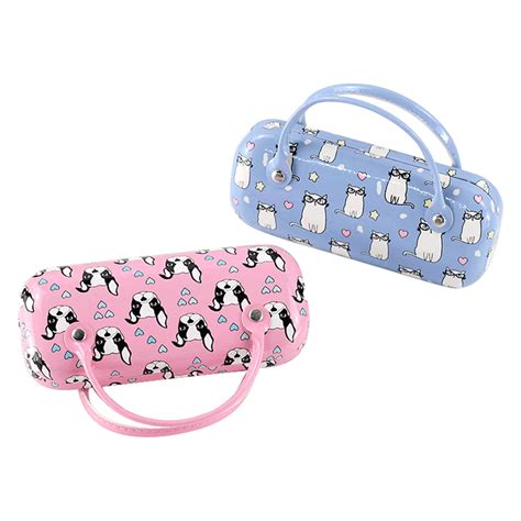 Pu Leather Eyeglass Case With Handle For Kids Classic Packing