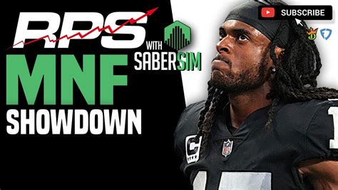 Mnf Showdown With Sabersim Nfl Week Draftkings Lineup Building