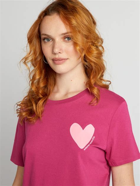 Camiseta Corazones Rosa Kiabi