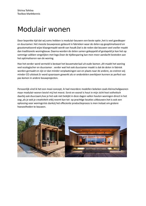 Modulair Wonen Taak Shirina Tohtiva Toolbox Marktkennis Modulair