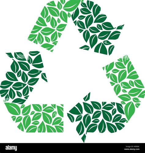 Green Recycling Symbol With Arrows And Formed By Leafs Stock Vector