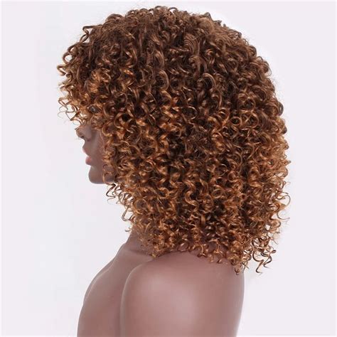 Vigorous Natural Ombre Blobde Non Lace Afro Kinky Curly Short Bob Cheap