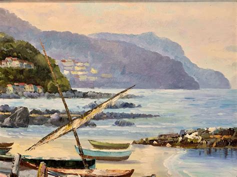 Classic Imports Amalfi Coast Italy Oil on Canvas Painting