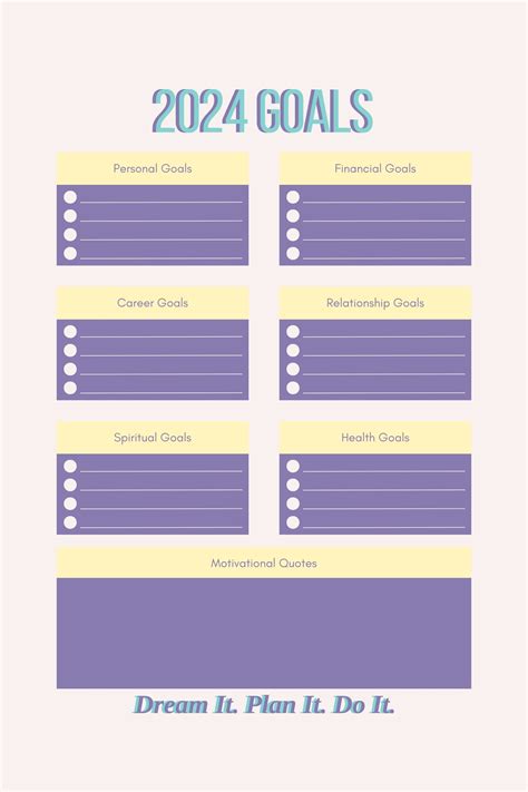 2024 Goals Planner Template Printable Goals Planner 2024 New Years