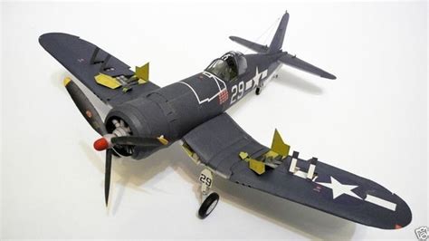 144 133 WWII Detail Version F4U Corsair Aircraft Paper Model PDF File