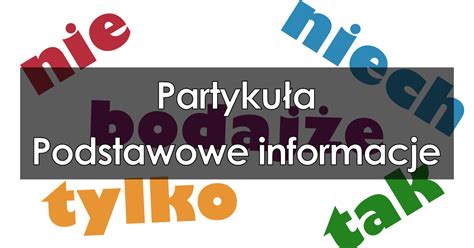 Partyku A Podstawowe Informacje Przyk Ady Rodzaje Odmiana