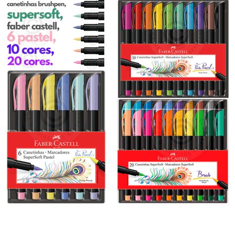 Caneta Brush Pen 6 10 20 Cores Pastel Tons De Pele Pincel Super Soft