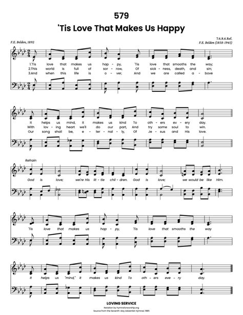 Sdah 579 ‘tis Love That Makes Us Happy Hymns For Worship