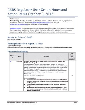 Fillable Online Cers Calepa Ca CERS Regulator User Group Meeting Notes