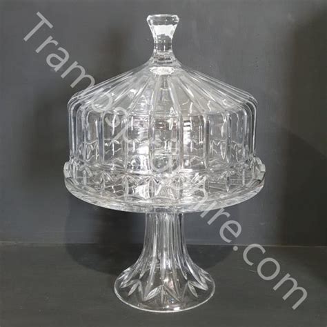 Domed Crystal Cake Plate Stand Tramps Prop Hire