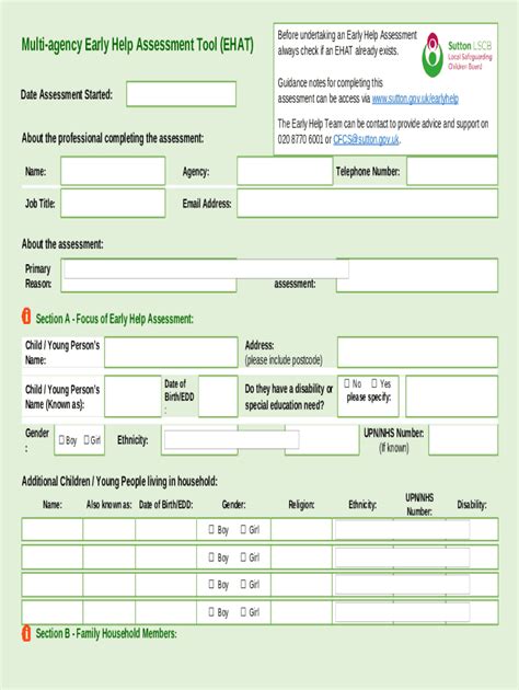 What Is The Early Help Assessment Tool Ehat Doc Template Pdffiller