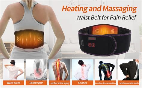 Cueheat Heated Massage Belt Back Heat Wrap Pad Heating Waist Belt With Vibration Massage 7 4v