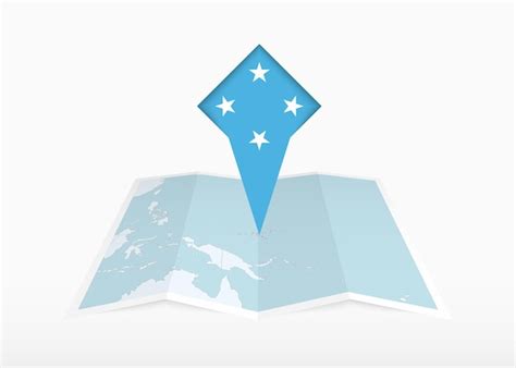 Premium Vector Micronesia Is Depicted On A Folded Paper Map And