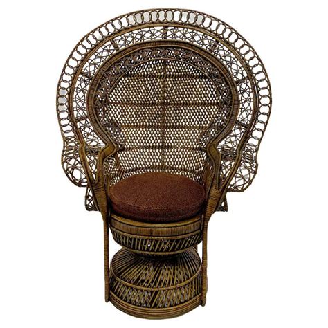 Vintage Wicker Peacock Chair 1970s At 1stdibs