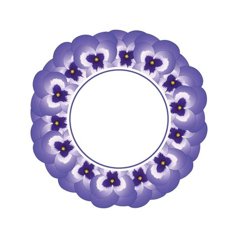 Violet Pansy Flower Banner Wreath 5107530 Vector Art At Vecteezy