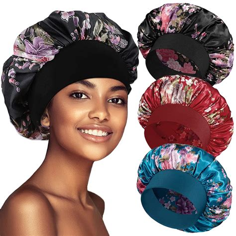 Eudhyac Pcs Extra Large Satin Bonnets For Sleeping Hair Bonnets For