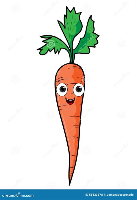 Cartoon Carrot Cute Character Face Sticker Vector Illustration