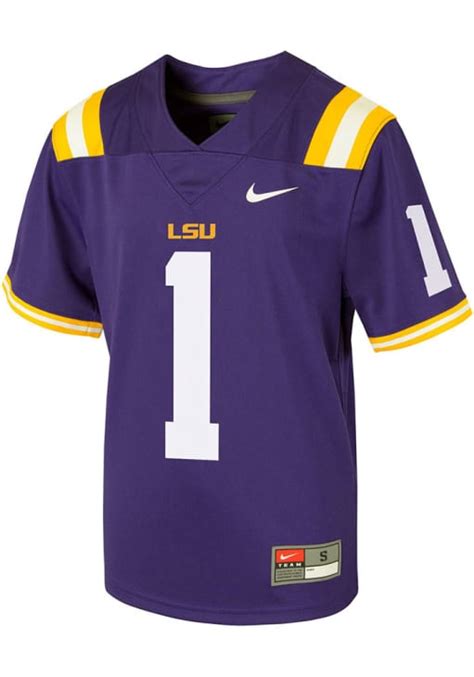 Lsu Tigers Nike Youth Replica No 1 Purple Football Jersey