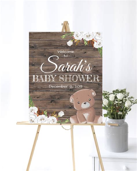 Teddy Bear Baby Shower Welcome Sign Baby Shower Welcome Sign Etsy