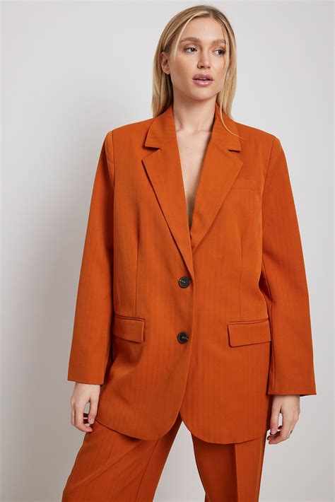 Heavy Oversized Blazer Orange Na