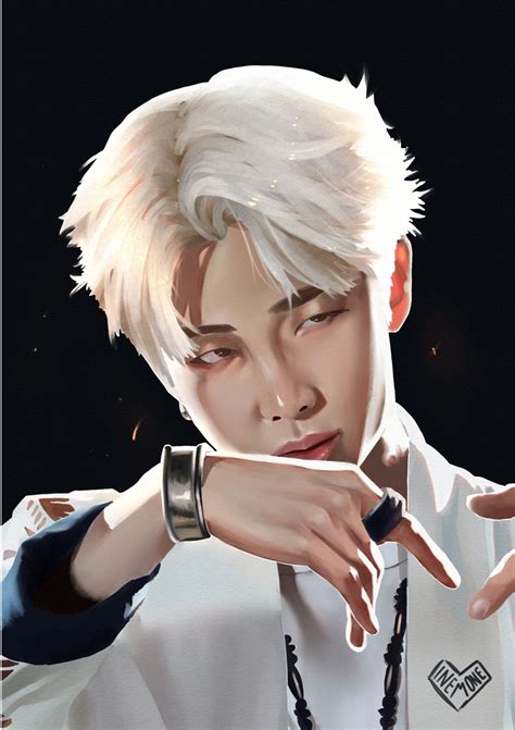 Aesthetic Cute Digital Fanart Of Persona Rm Namjoon Drawn By Inem0ne