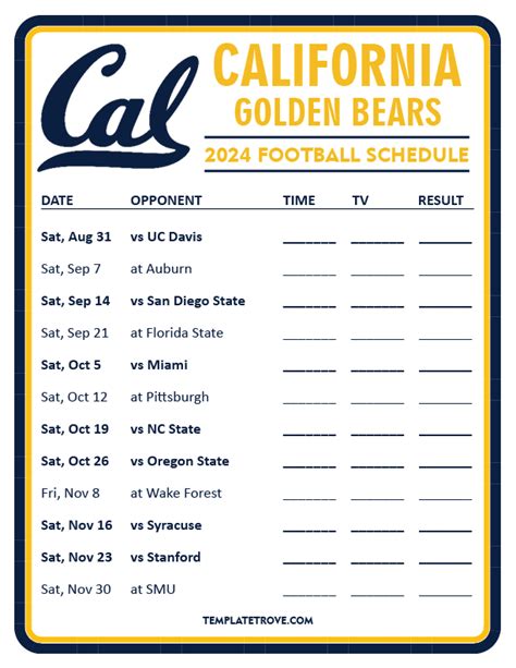 Cal Bears Football Schedule 2024 Tickets Roana Margaret