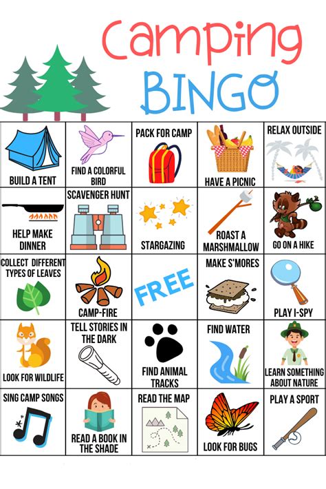 Camping Bingo Free Printable Momma Lew Camping Games Kids Camping