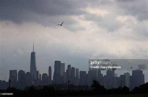 A Thunderstorm Passes Over Lower Manhattan And One World Trade Center