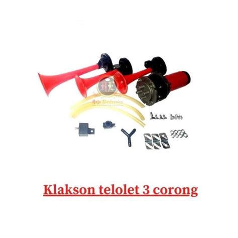 Jual OEM Klakson Telolet 3 Terompet Corong 12V Paket Lengkap Motor