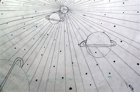 One Point Perspective with Planets. | One point perspective, Point ...