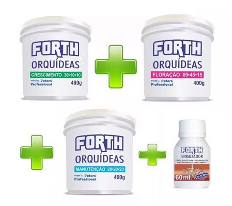 Kit 4 Adubos Forth Peters Para Orquídeas Fertilizante para Plantas