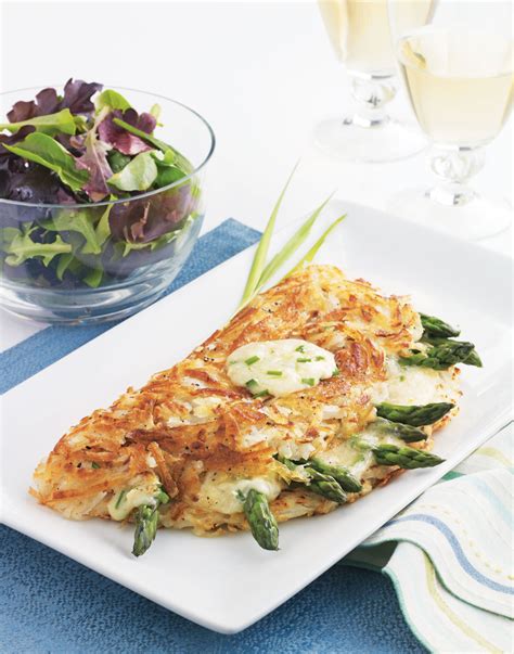 Hash Brown Omelet With Asparagus Brie Recipe