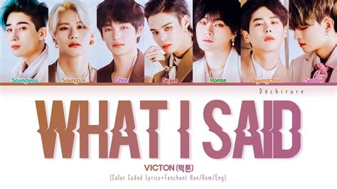 Victon What I Said Lyrics Fanchant Color Coded Han Rom Eng