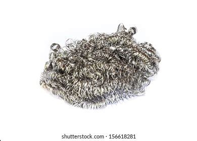 Steel Wool Dishwashing On White Background Stock Photo