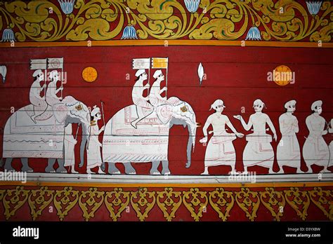 Wall Mural Depicting The Esala Perahera The Festival Of The Tooth In