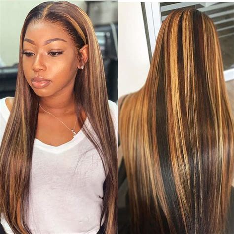 Amella Straight Body Wave Honey Blond Highlight Lace Front Wig X La