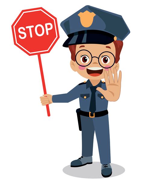 police officer making  stop sign  vector art  vecteezy