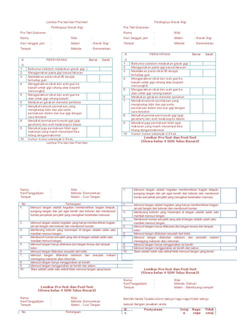 Contoh Pre Test Dan Post Test Dalam Pelatihan Berbagai Contoh Gambaran Images And Photos Finder