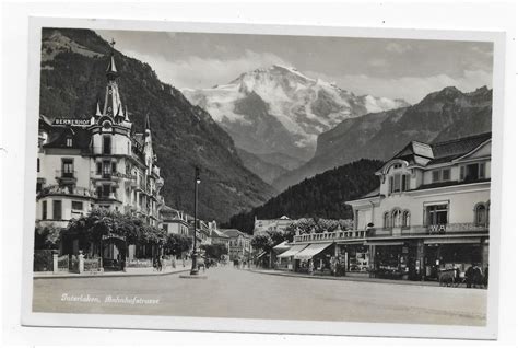 AK Interlaken Bahnhofstrasse Mit Hotel Bernerhof Um 1930 Kaufen Auf